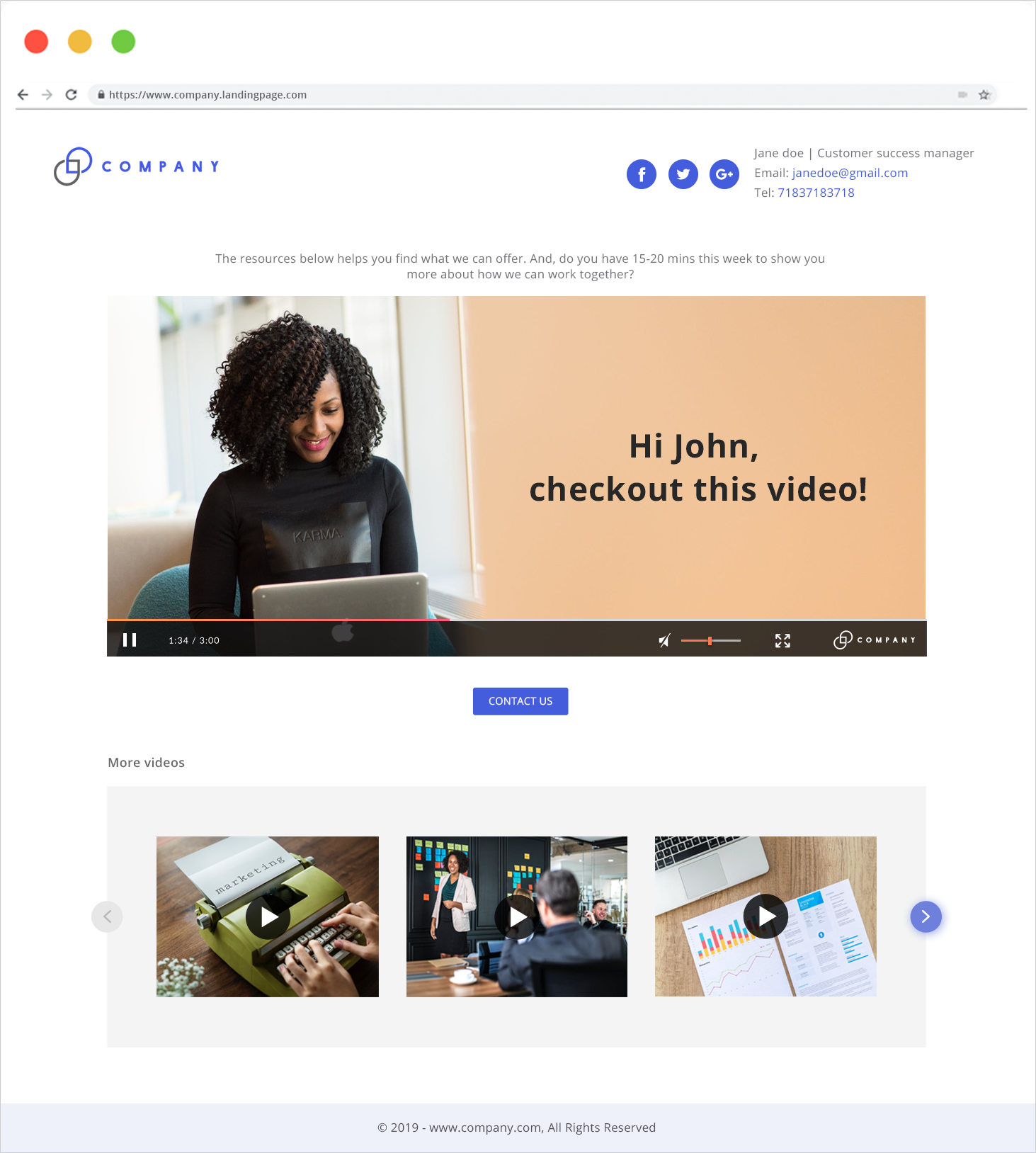 Video Page Personalized Video Landing Pages | Hippo Video